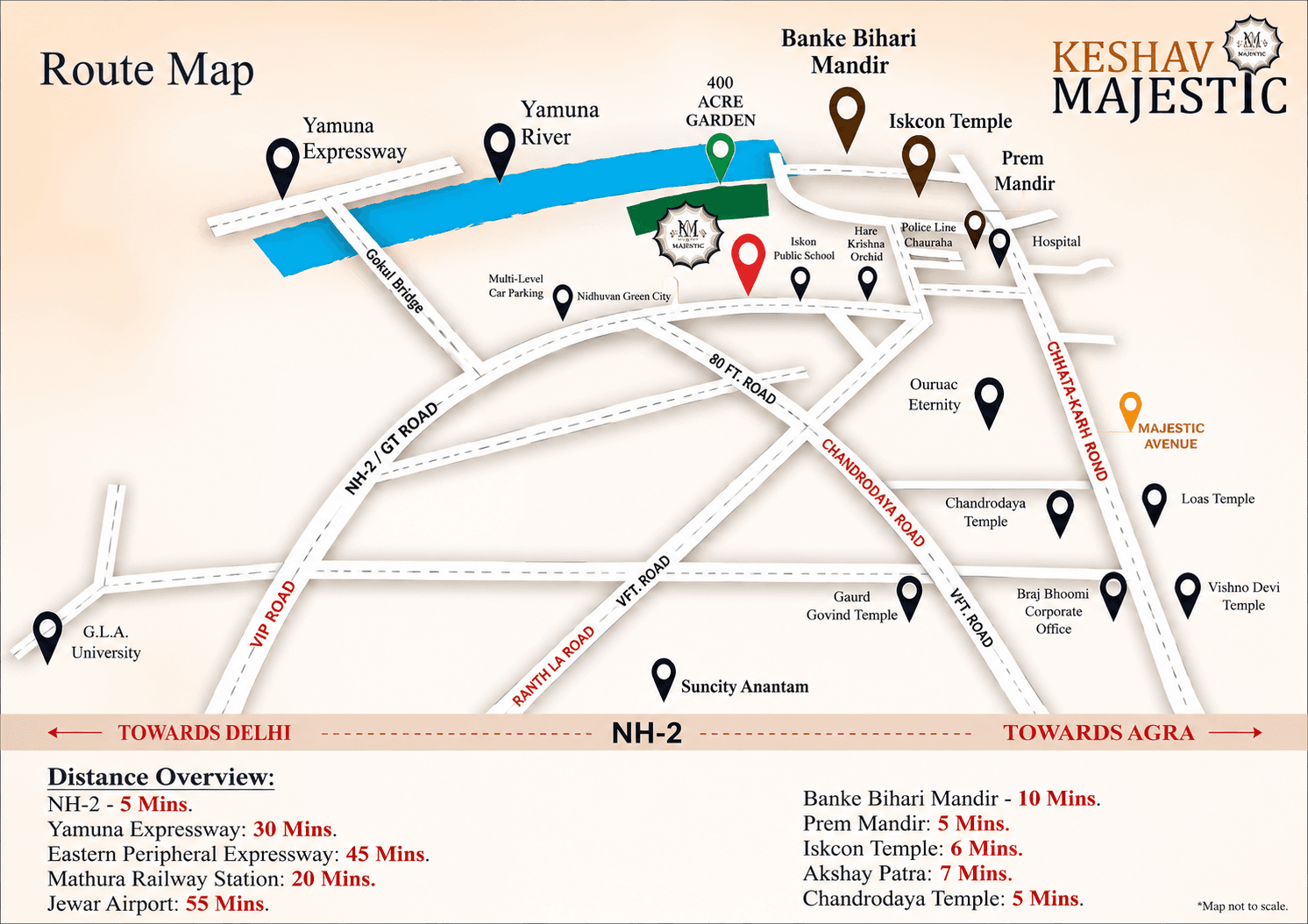Keshav Majestic Route Map